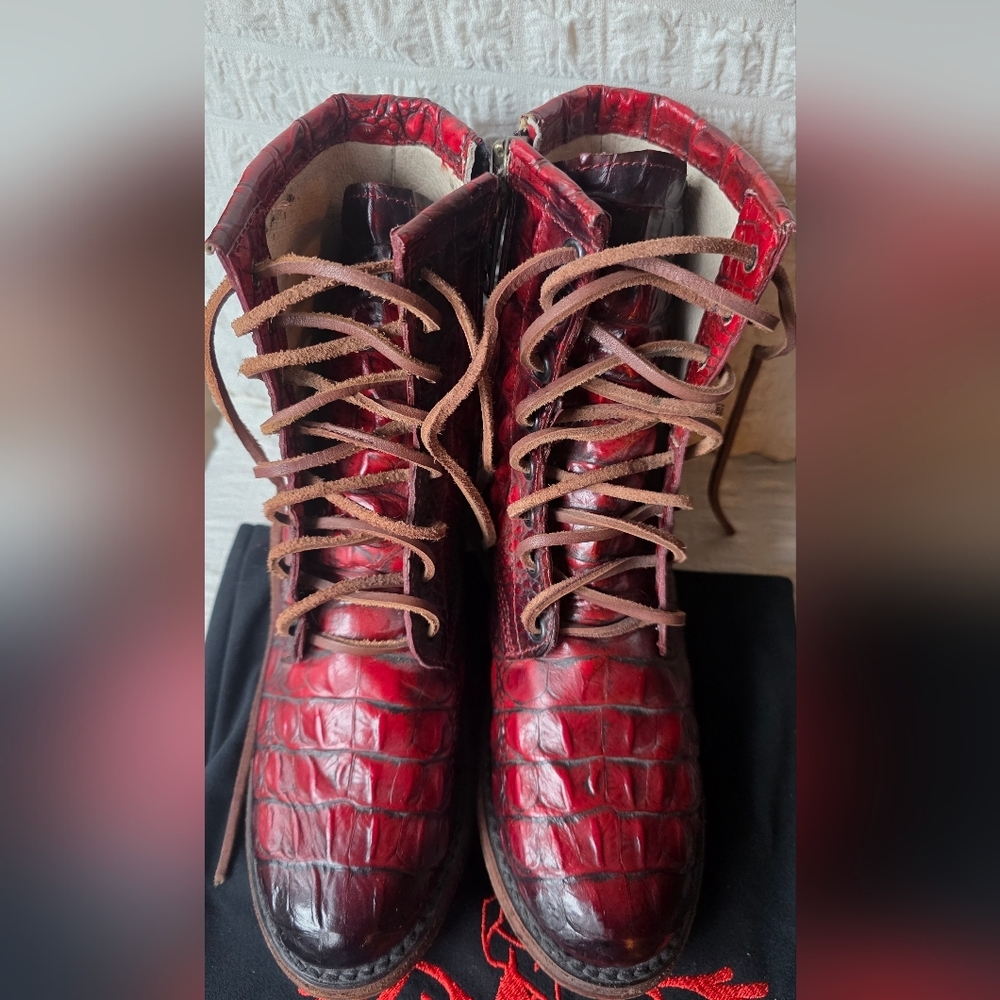 Freebird OG By Steven Croco Lace Up Boots - Picture 3 of 9